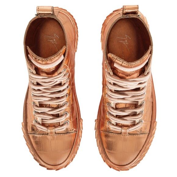 giuseppe zanotti BNIB croc leather bronzer hitops - Picture 2 of 9